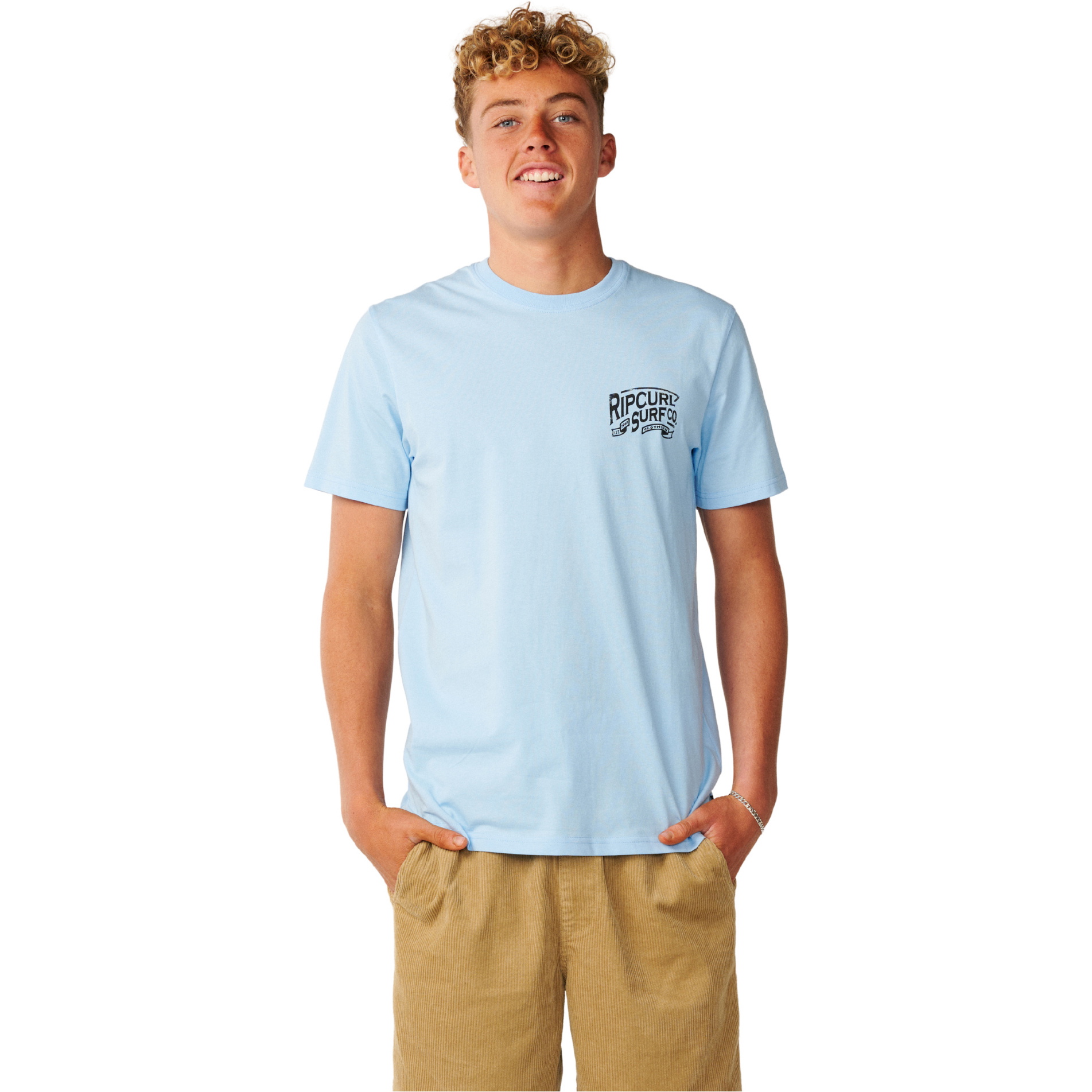 2026 Rip Curl Mens Streamline Crafted T-Shirt 13OMTE - Blue Bell